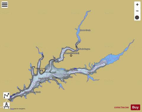 Green Peter Lake depth contour Map - i-Boating App