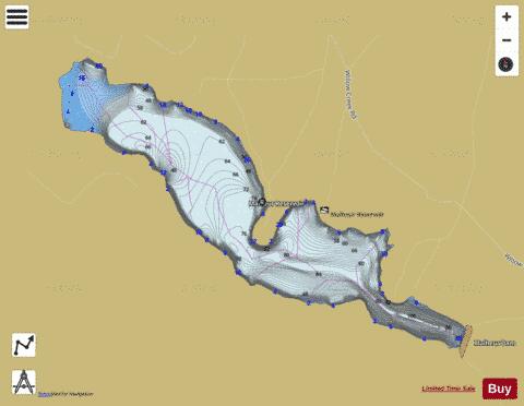 Malheur Reservoir depth contour Map - i-Boating App