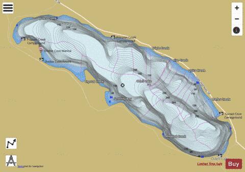 Odell Lake depth contour Map - i-Boating App