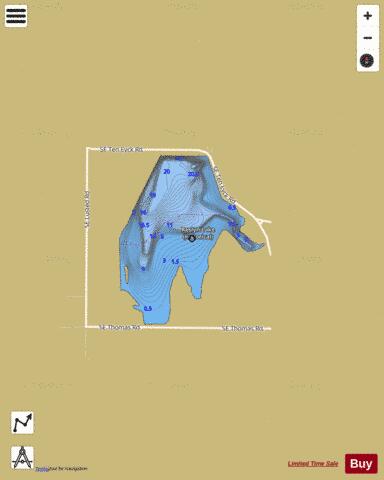 Roslyn Lake depth contour Map - i-Boating App