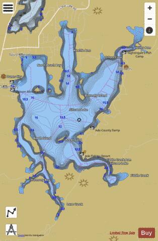 Siltcoos Lake depth contour Map - i-Boating App