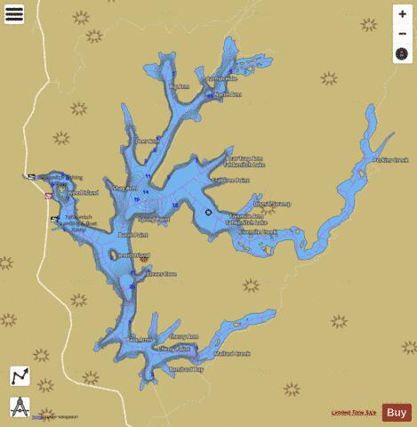 Tahkenitch Lake depth contour Map - i-Boating App