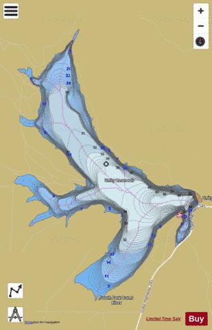 Unity Reservoir depth contour Map - i-Boating App