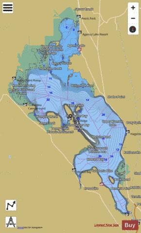 Upper Klamath Lake depth contour Map - i-Boating App
