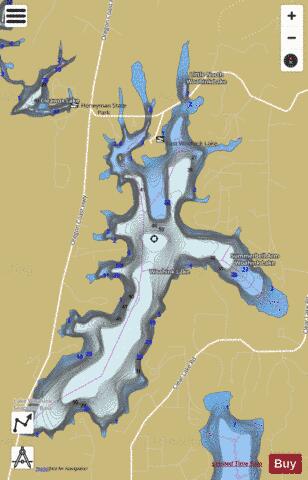 Woahink Lake depth contour Map - i-Boating App