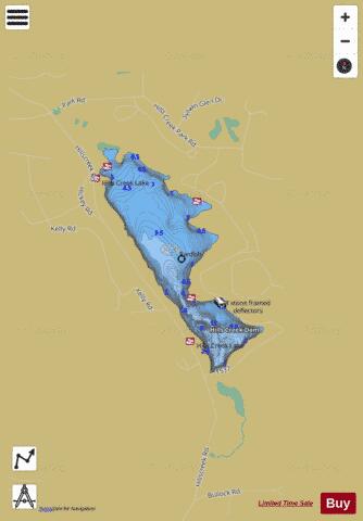 Hills Creek Lake depth contour Map - i-Boating App