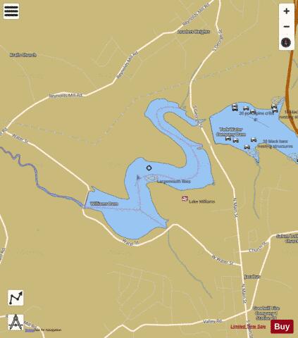 Lake Williams depth contour Map - i-Boating App