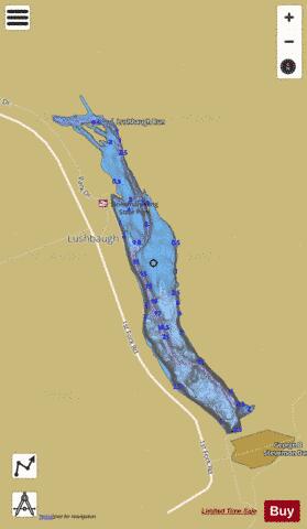 George B. Stevenson Reservoir depth contour Map - i-Boating App