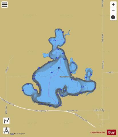 Cottonwood depth contour Map - i-Boating App