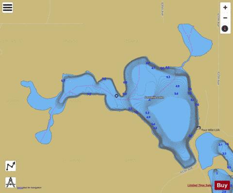 Four Mile depth contour Map - i-Boating App