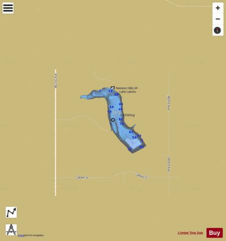 Lakota depth contour Map - i-Boating App