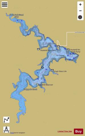 Shadehill depth contour Map - i-Boating App