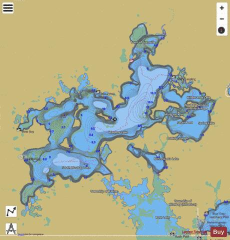 Waubay depth contour Map - i-Boating App