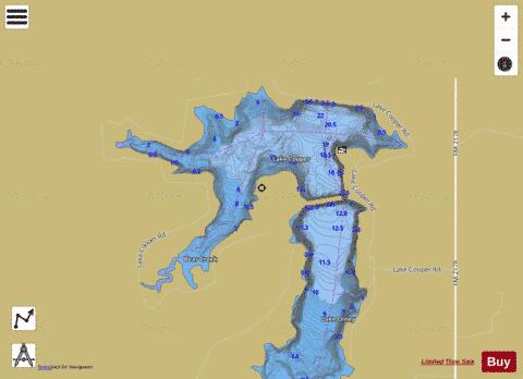 Lake Cooper depth contour Map - i-Boating App