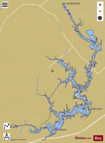 Coleto Creek Reservoir depth contour Map - i-Boating App
