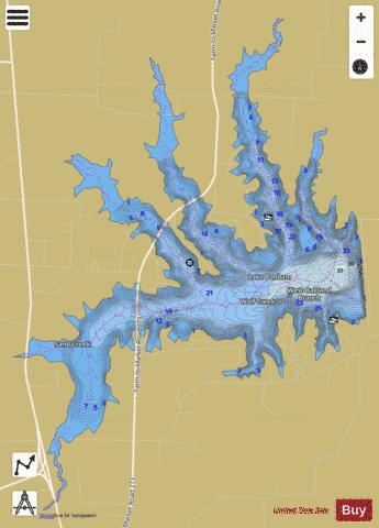 Bonham depth contour Map - i-Boating App