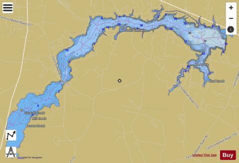 Cherokee depth contour Map - i-Boating App