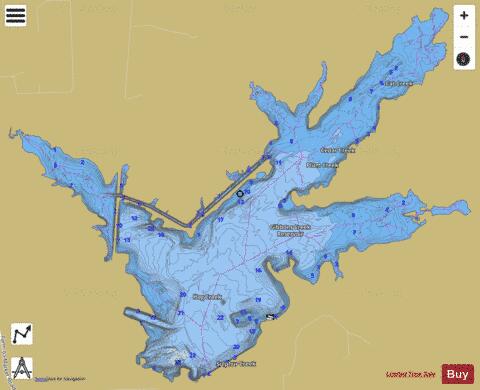 GibbonsCreek depth contour Map - i-Boating App