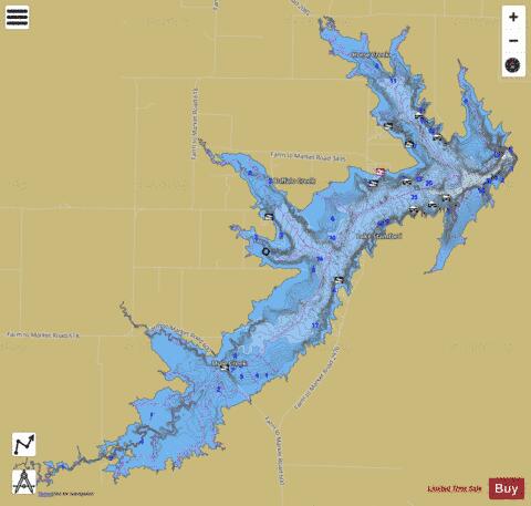 Lake Stamford depth contour Map - i-Boating App
