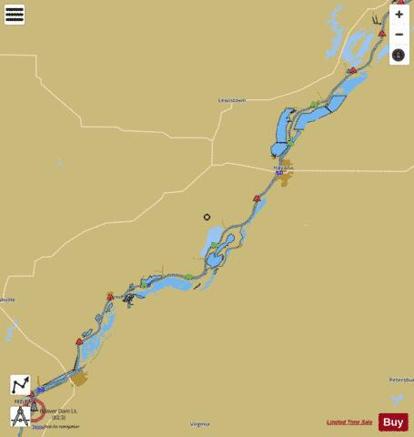 Illinois River mile 82 to mile 137 Marine Chart - Nautical Charts App