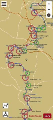 Monongahela River mile 42 to mile 86 Marine Chart - Nautical Charts App
