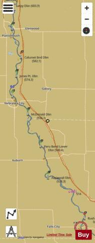Missouri River mile 499 to mile 599 Marine Chart - Nautical Charts App