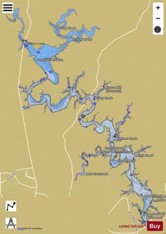 Lake Tuscaloosa depth contour Map - i-Boating App