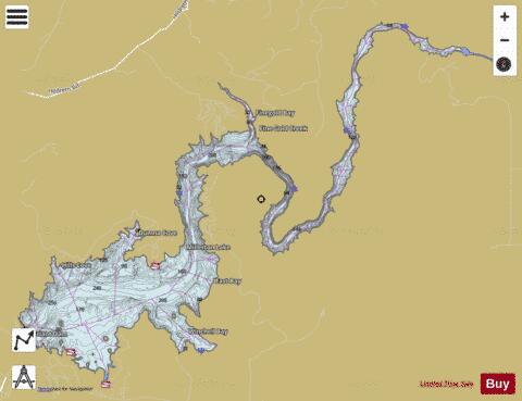 Millerton Lake depth contour Map - i-Boating App