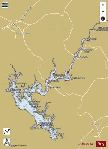 New Melones Lake depth contour Map - i-Boating App
