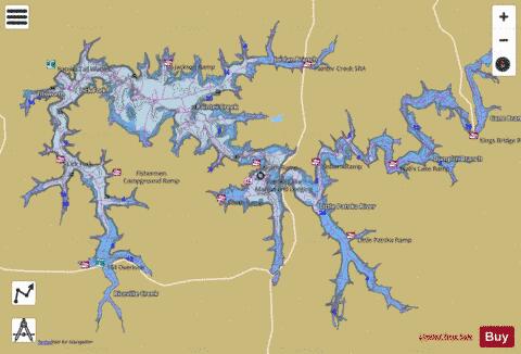 Patoka Lake depth contour Map - i-Boating App
