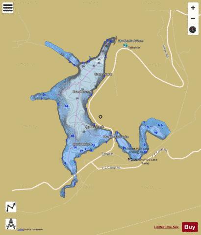Martins Fork Lake depth contour Map - i-Boating App