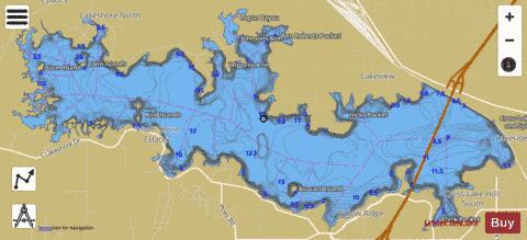 Cross Lake depth contour Map - i-Boating App