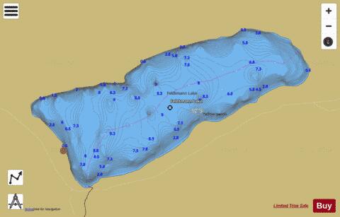 Feldtmann Lake depth contour Map - i-Boating App