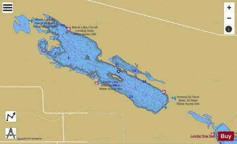 Marsh Lake depth contour Map - i-Boating App