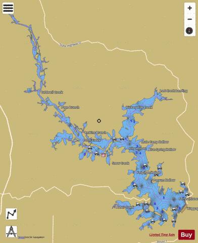 Lake Wappapello depth contour Map - i-Boating App