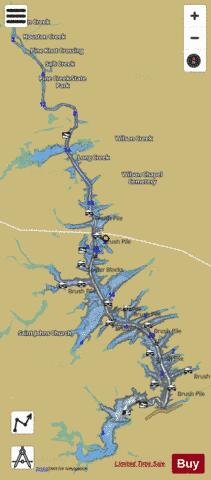 Pine Creek Lake depth contour Map - i-Boating App