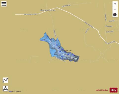 Chambers Lake depth contour Map - i-Boating App