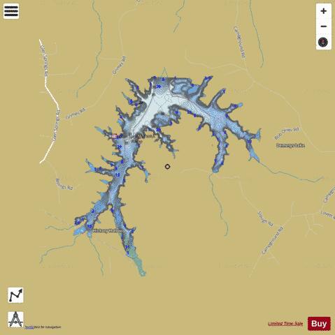 Glenn Springs Lake depth contour Map - i-Boating App