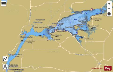 Lake Wisconsin depth contour Map - i-Boating App