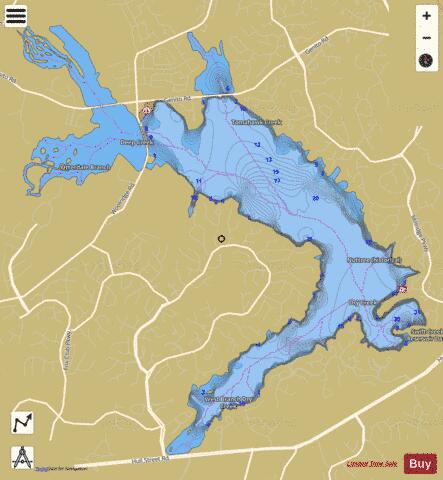 Swift Creek Reservoir depth contour Map - i-Boating App