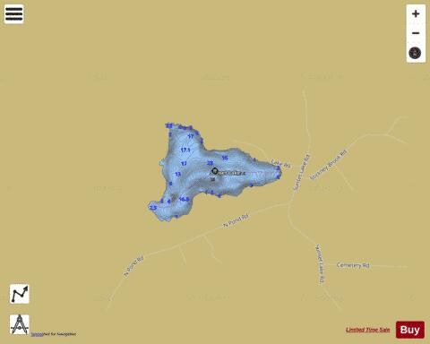 Sunset Lake depth contour Map - i-Boating App