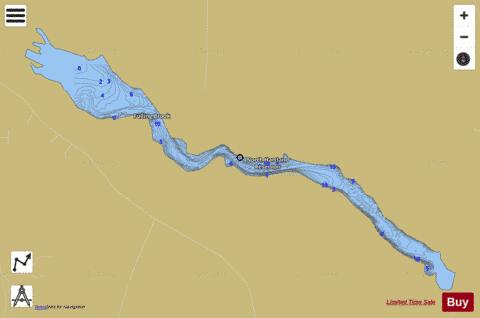 North Hartland Lake depth contour Map - i-Boating App
