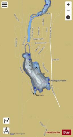 Cain Lake depth contour Map - i-Boating App