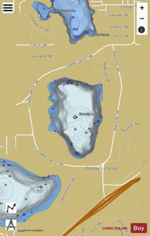 Gravelly Lake depth contour Map - i-Boating App
