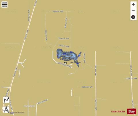 Lake Ketchum depth contour Map - i-Boating App