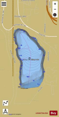 Kitsap Lake depth contour Map - i-Boating App