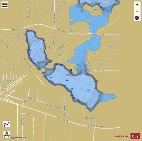 Pattison Lake depth contour Map - i-Boating App