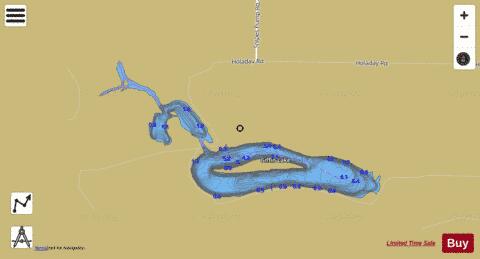 Giffin Lake depth contour Map - i-Boating App