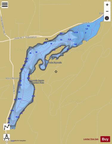 Lake Kapowsin depth contour Map - i-Boating App