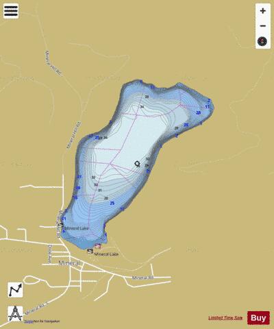 Mineral Lake depth contour Map - i-Boating App